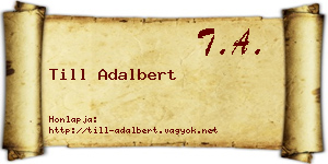 Till Adalbert névjegykártya